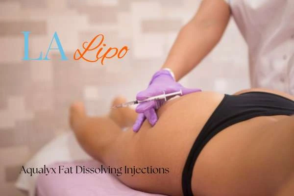 Woman having fat dissolving injections Enfield Island Village on thighs