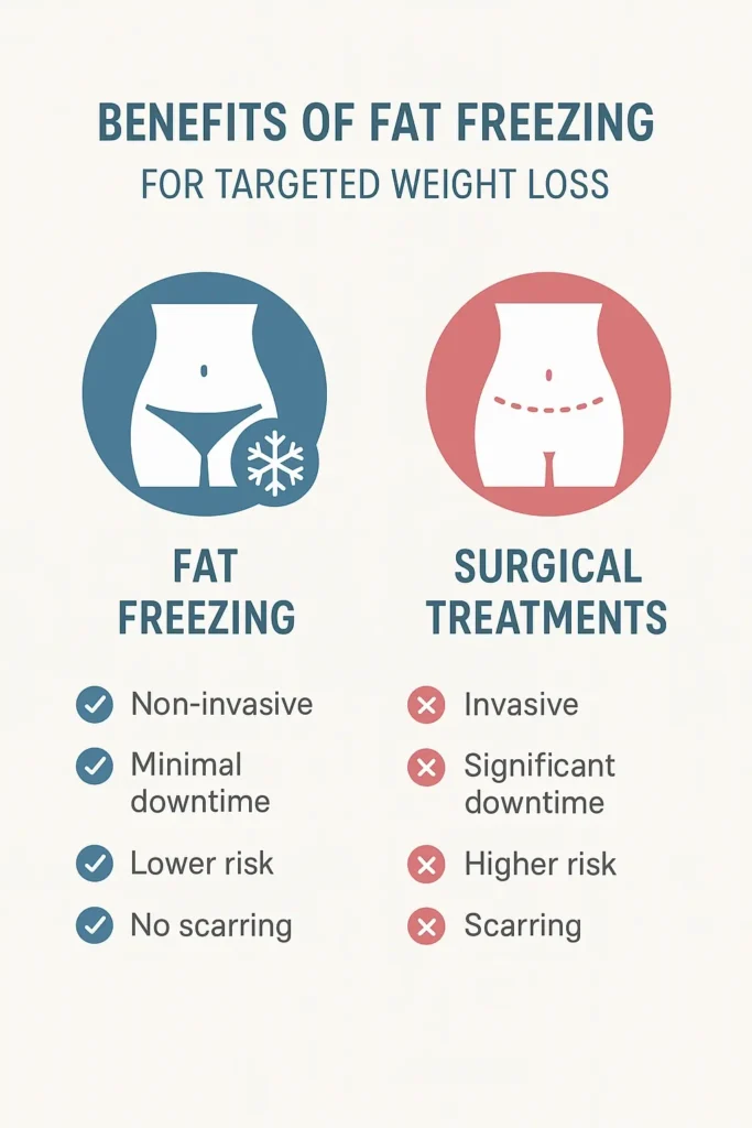 graphic showing the benefits of fat freezing Enfield Island Village
